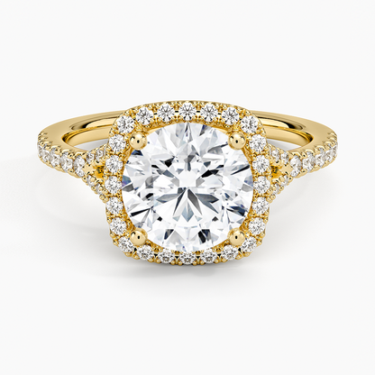 2,30 Karat Halo Tasarım Tektaş Laboratuvar Pırlanta Yüzük 18K -Novara - Bold Diamonds