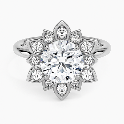 2,30 Karat Halo Tasarım Tektaş Laboratuvar Pırlanta Yüzük 18K - Solara - Bold Diamonds