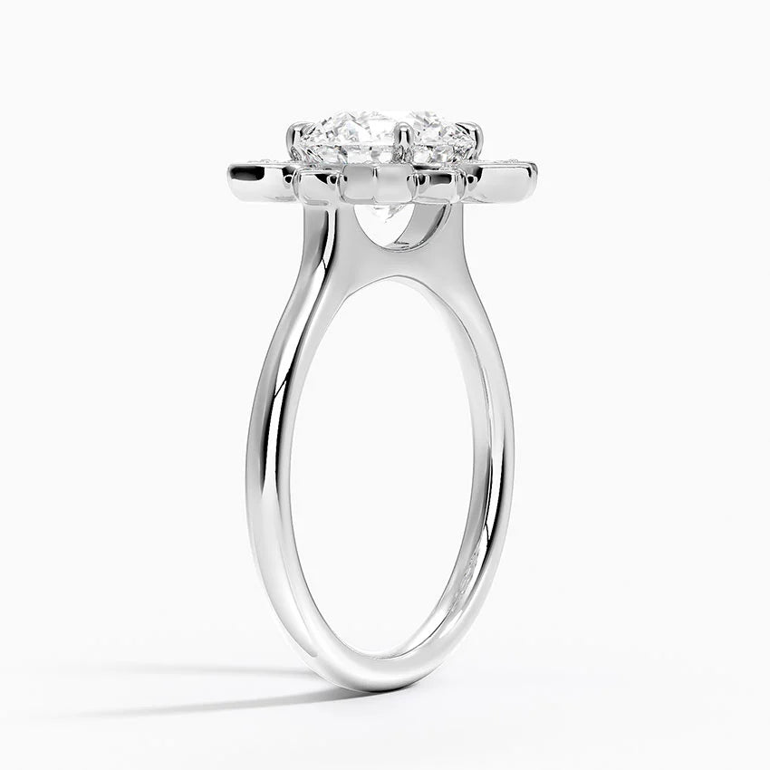 2,30 Karat Halo Tasarım Tektaş Laboratuvar Pırlanta Yüzük 18K - Solara - Bold Diamonds