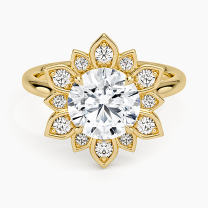 2,30 Karat Halo Tasarım Tektaş Laboratuvar Pırlanta Yüzük 18K - Solara - Bold Diamonds