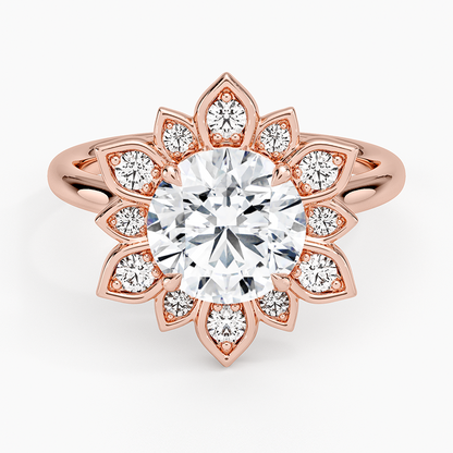 2,30 Karat Halo Tasarım Tektaş Laboratuvar Pırlanta Yüzük 18K - Solara - Bold Diamonds