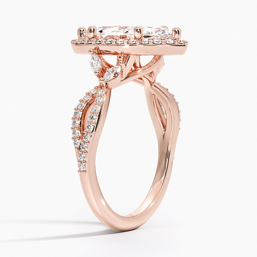 2.30 Karat Marquise Halo Tasarım Tektaş Laboratuvar Pırlanta Yüzük 18K -Coronae - Bold Diamonds