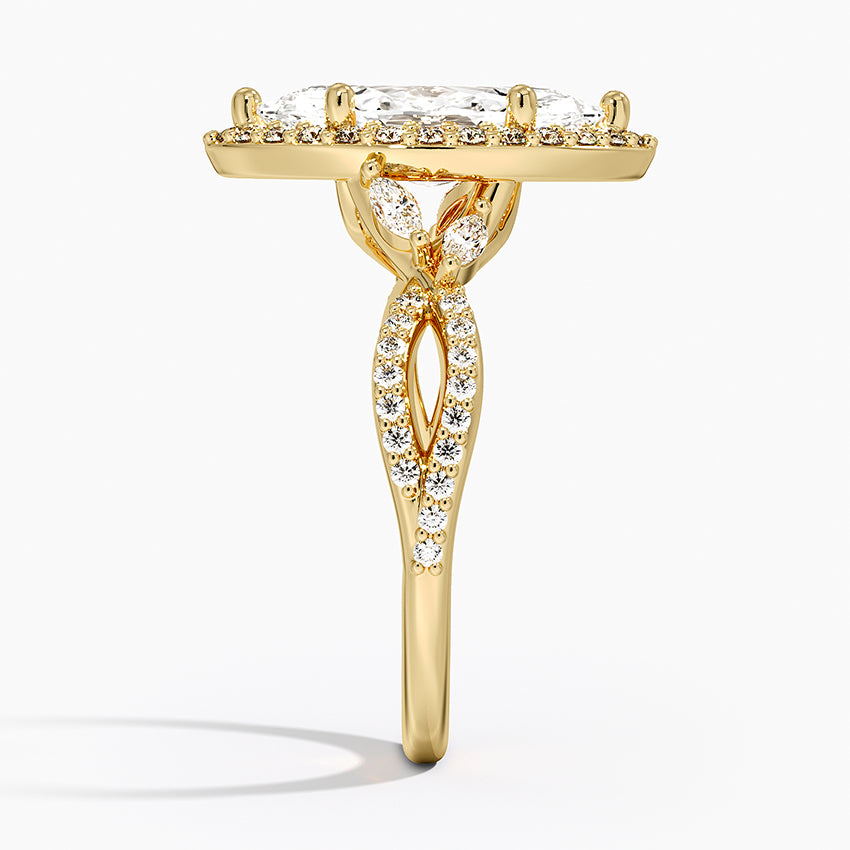 2.30 Karat Marquise Halo Tasarım Tektaş Laboratuvar Pırlanta Yüzük 18K -Coronae - Bold Diamonds