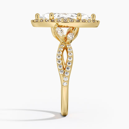 2.30 Karat Marquise Halo Tasarım Tektaş Laboratuvar Pırlanta Yüzük 18K -Coronae - Bold Diamonds