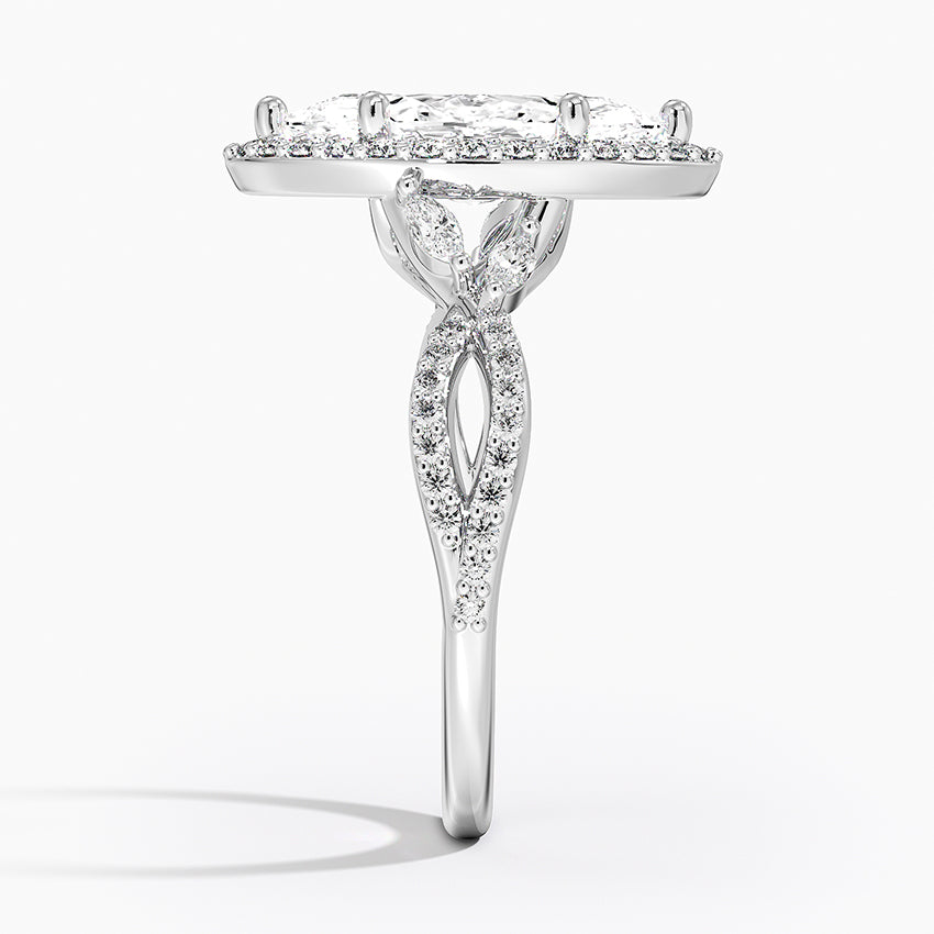 2.30 Karat Marquise Halo Tasarım Tektaş Laboratuvar Pırlanta Yüzük 18K -Coronae - Bold Diamonds