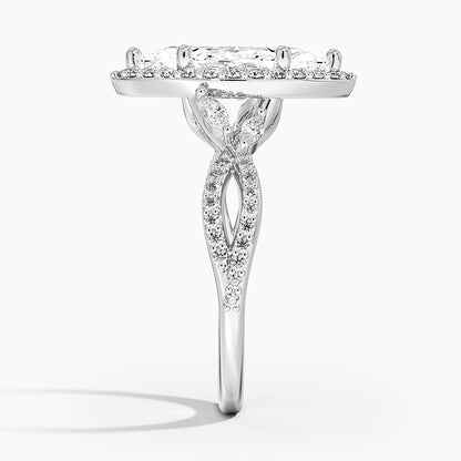 2.30 Karat Marquise Halo Tasarım Tektaş Laboratuvar Pırlanta Yüzük 18K -Coronae - Bold Diamonds