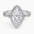 2.30 Karat Marquise Halo Tasarım Tektaş Laboratuvar Pırlanta Yüzük 18K -Coronae - Bold Diamonds