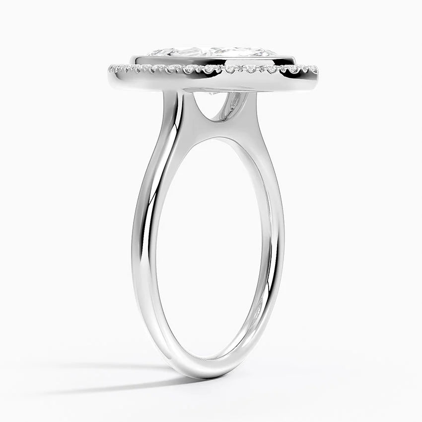 2,30 Karat Marquise Halo Tasarım Tektaş Laboratuvar Pırlanta Yüzük 18K - Eterna - Bold Diamonds