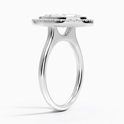 2,30 Karat Marquise Halo Tasarım Tektaş Laboratuvar Pırlanta Yüzük 18K - Eterna - Bold Diamonds