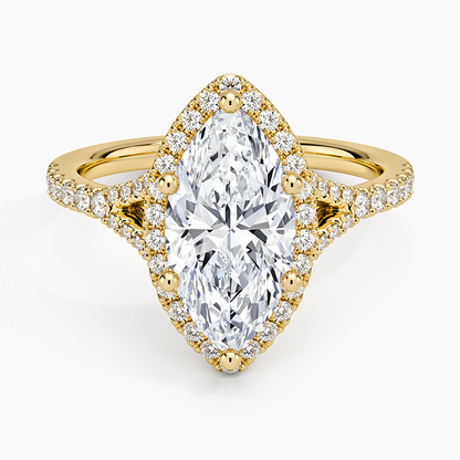 2,30 Karat Marquise Halo Tasarım Tektaş Laboratuvar Pırlanta Yüzük 18K -Novara - Bold Diamonds