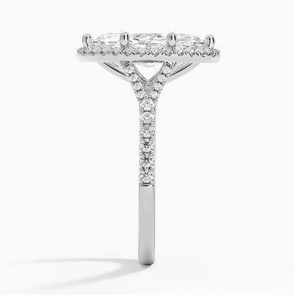 2,30 Karat Marquise Halo Tasarım Tektaş Laboratuvar Pırlanta Yüzük 18K -Novara - Bold Diamonds
