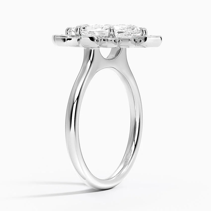 2,30 Karat Marquise Halo Tasarım Tektaş Laboratuvar Pırlanta Yüzük 18K - Solara - Bold Diamonds