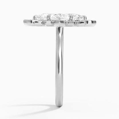 2,30 Karat Marquise Halo Tasarım Tektaş Laboratuvar Pırlanta Yüzük 18K - Solara - Bold Diamonds