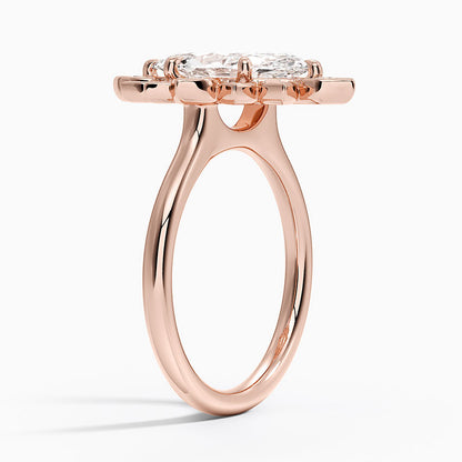 2,30 Karat Marquise Halo Tasarım Tektaş Laboratuvar Pırlanta Yüzük 18K - Solara - Bold Diamonds