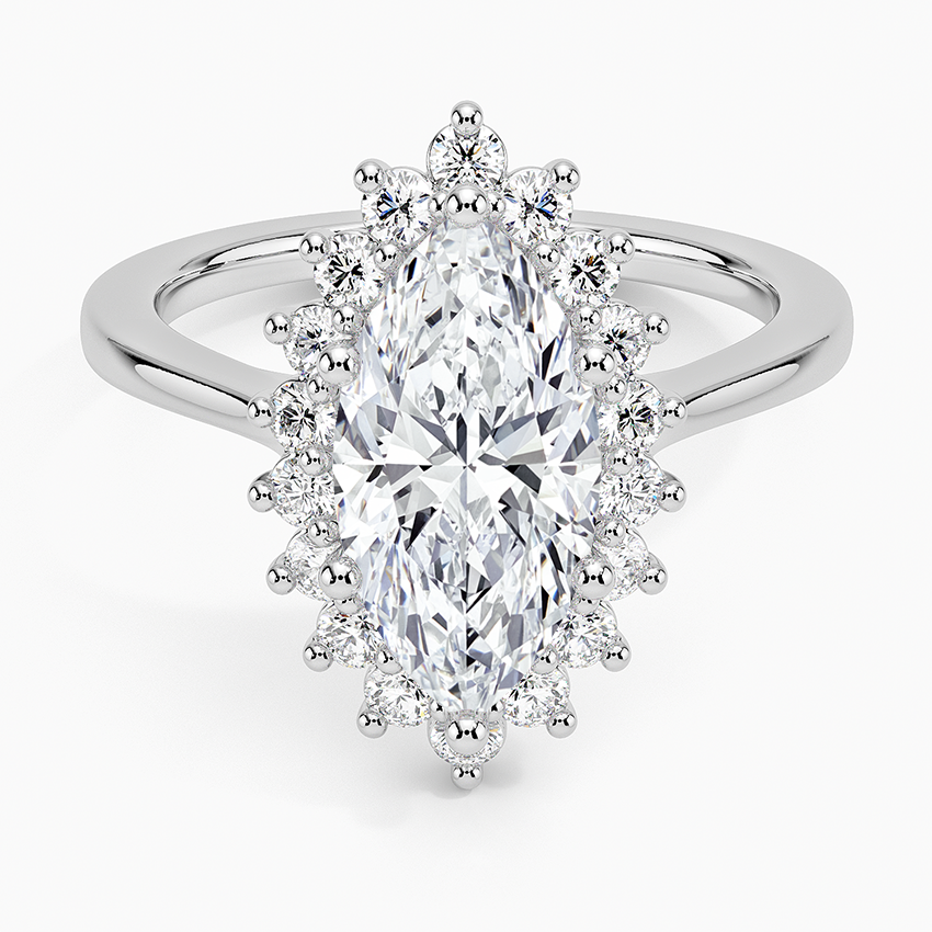 2,30 Karat Marquise Halo Tasarım Tektaş Laboratuvar Pırlanta Yüzük 18K -Vespera - Bold Diamonds