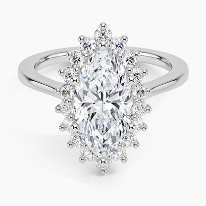 2,30 Karat Marquise Halo Tasarım Tektaş Laboratuvar Pırlanta Yüzük 18K -Vespera - Bold Diamonds