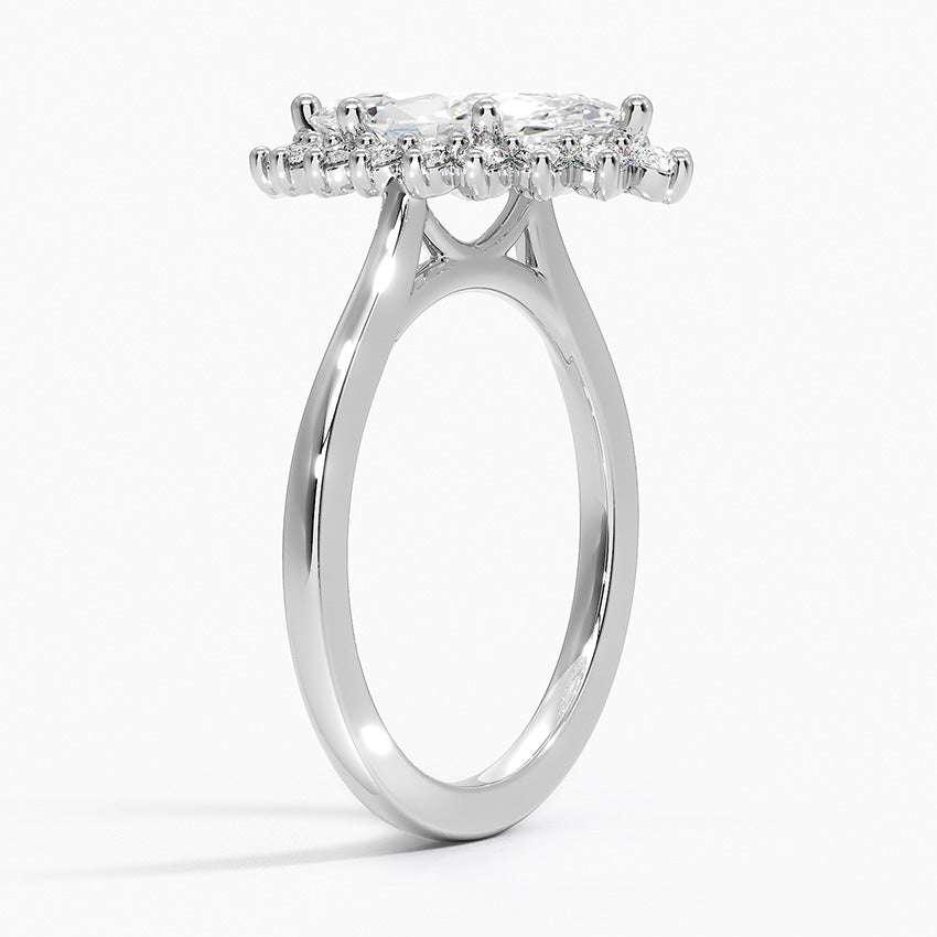 2,30 Karat Marquise Halo Tasarım Tektaş Laboratuvar Pırlanta Yüzük 18K -Vespera - Bold Diamonds