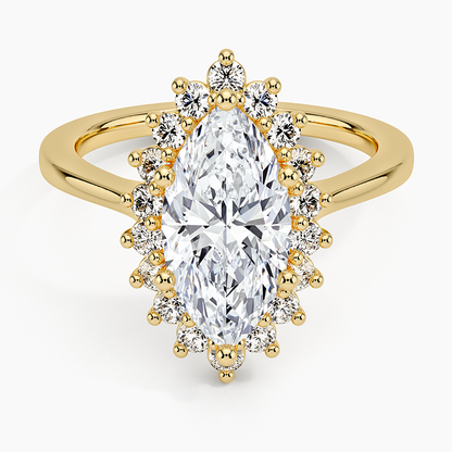2,30 Karat Marquise Halo Tasarım Tektaş Laboratuvar Pırlanta Yüzük 18K -Vespera - Bold Diamonds