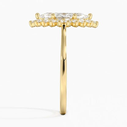 2,30 Karat Marquise Halo Tasarım Tektaş Laboratuvar Pırlanta Yüzük 18K -Vespera - Bold Diamonds