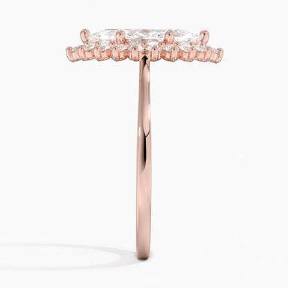 2,30 Karat Marquise Halo Tasarım Tektaş Laboratuvar Pırlanta Yüzük 18K -Vespera - Bold Diamonds
