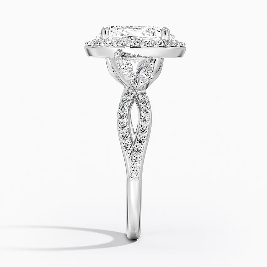 2.30 Karat Oval Halo Tasarım Tektaş Laboratuvar Pırlanta Yüzük 18K -Coronae - Bold Diamonds