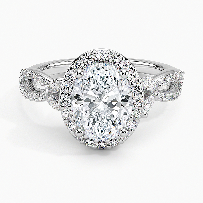 2.30 Karat Oval Halo Tasarım Tektaş Laboratuvar Pırlanta Yüzük 18K -Coronae - Bold Diamonds