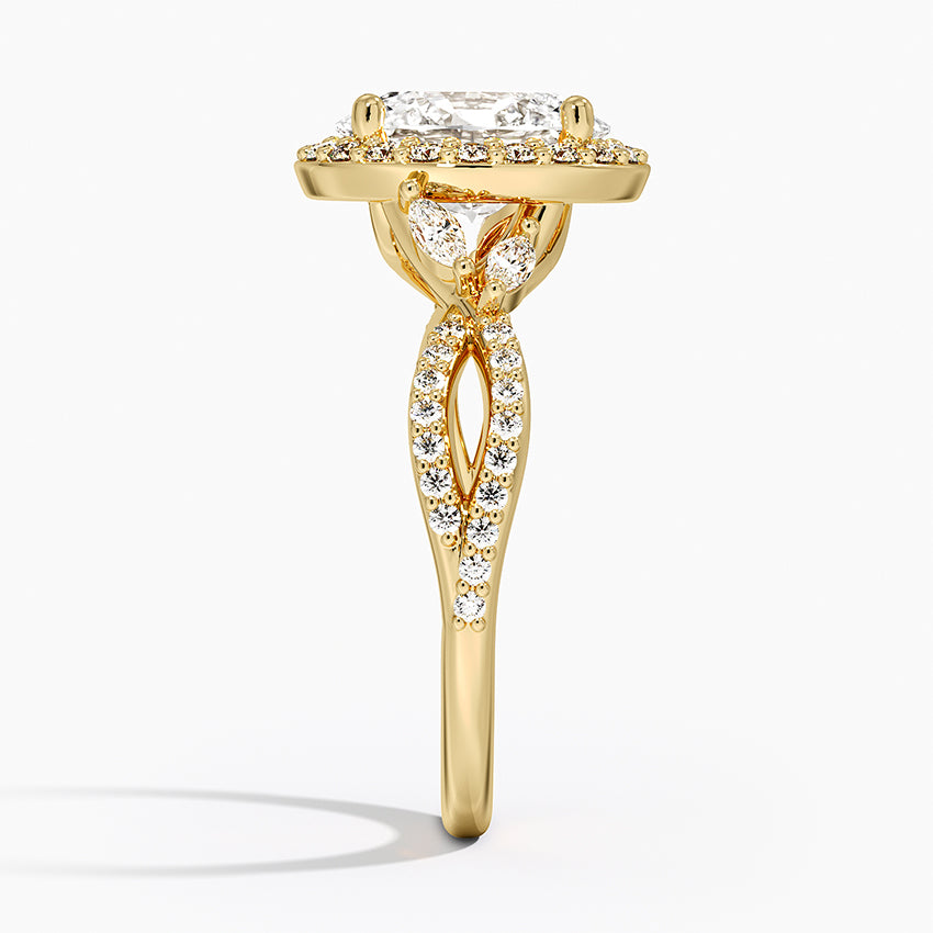 2.30 Karat Oval Halo Tasarım Tektaş Laboratuvar Pırlanta Yüzük 18K -Coronae - Bold Diamonds