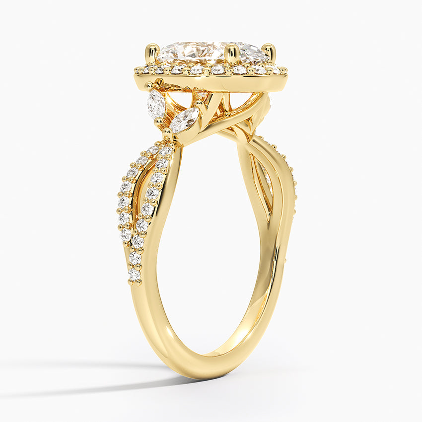 2.30 Karat Oval Halo Tasarım Tektaş Laboratuvar Pırlanta Yüzük 18K -Coronae - Bold Diamonds