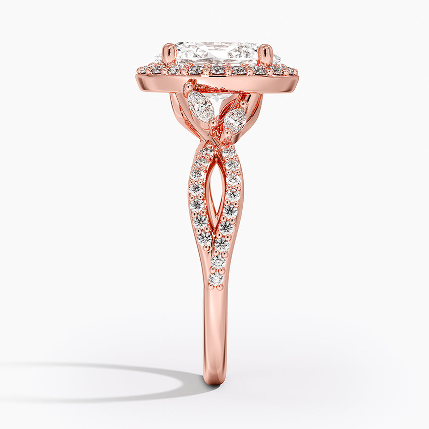 2.30 Karat Oval Halo Tasarım Tektaş Laboratuvar Pırlanta Yüzük 18K -Coronae - Bold Diamonds