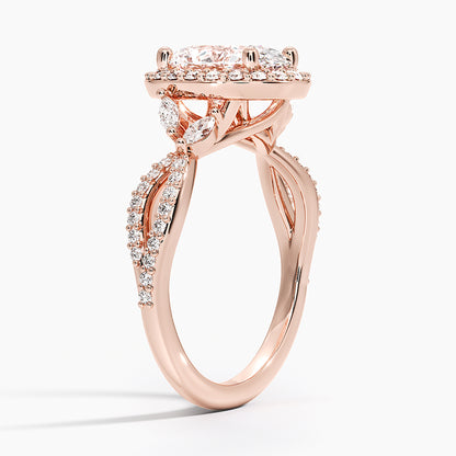 2.30 Karat Oval Halo Tasarım Tektaş Laboratuvar Pırlanta Yüzük 18K -Coronae - Bold Diamonds