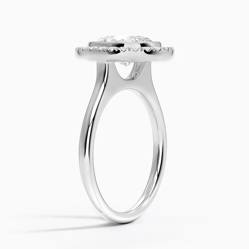 2,30 Karat Oval Halo Tasarım Tektaş Laboratuvar Pırlanta Yüzük 18K - Eterna - Bold Diamonds
