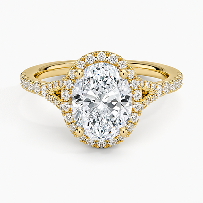 2,30 Karat Oval Halo Tasarım Tektaş Laboratuvar Pırlanta Yüzük 18K -Novara - Bold Diamonds