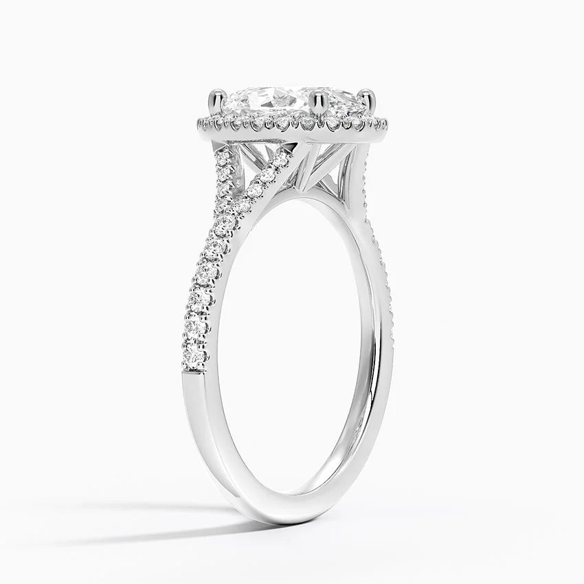 2,30 Karat Oval Halo Tasarım Tektaş Laboratuvar Pırlanta Yüzük 18K -Novara - Bold Diamonds