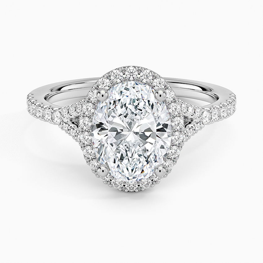 2,30 Karat Oval Halo Tasarım Tektaş Laboratuvar Pırlanta Yüzük 18K -Novara - Bold Diamonds