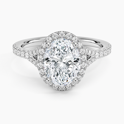 2,30 Karat Oval Halo Tasarım Tektaş Laboratuvar Pırlanta Yüzük 18K -Novara - Bold Diamonds