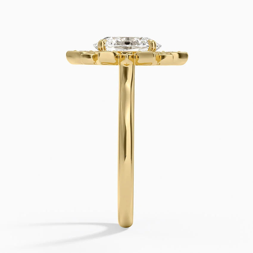 2,30 Karat Oval Halo Tasarım Tektaş Laboratuvar Pırlanta Yüzük 18K - Solara - Bold Diamonds