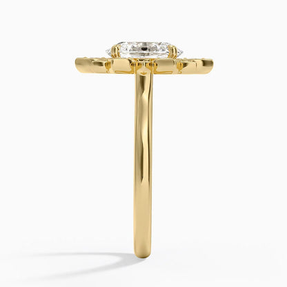 2,30 Karat Oval Halo Tasarım Tektaş Laboratuvar Pırlanta Yüzük 18K - Solara - Bold Diamonds
