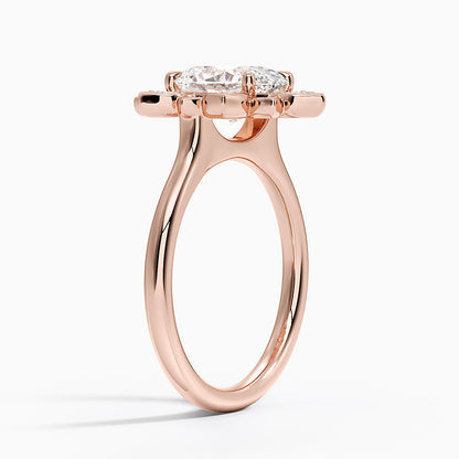 2,30 Karat Oval Halo Tasarım Tektaş Laboratuvar Pırlanta Yüzük 18K - Solara - Bold Diamonds