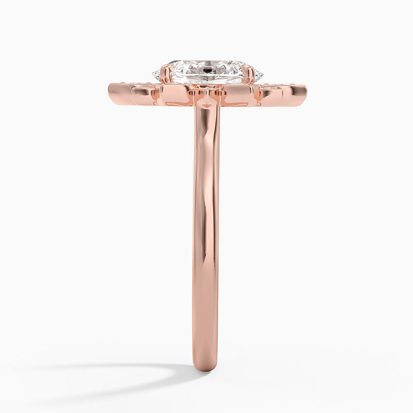 2,30 Karat Oval Halo Tasarım Tektaş Laboratuvar Pırlanta Yüzük 18K - Solara - Bold Diamonds