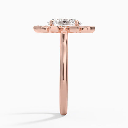 2,30 Karat Oval Halo Tasarım Tektaş Laboratuvar Pırlanta Yüzük 18K - Solara - Bold Diamonds