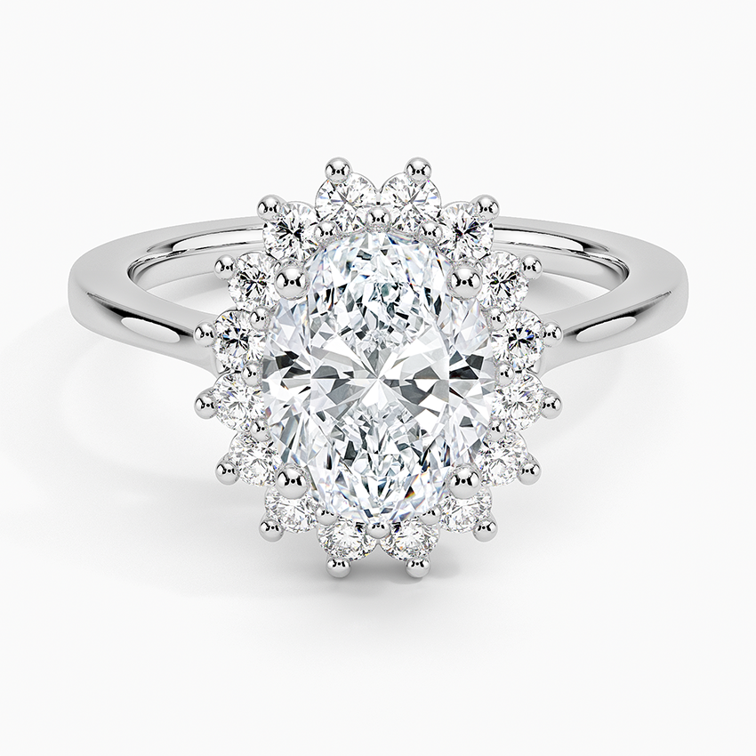 2,30 Karat Oval Halo Tasarım Tektaş Laboratuvar Pırlanta Yüzük 18K - Vespera - Bold Diamonds