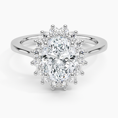 2,30 Karat Oval Halo Tasarım Tektaş Laboratuvar Pırlanta Yüzük 18K - Vespera - Bold Diamonds