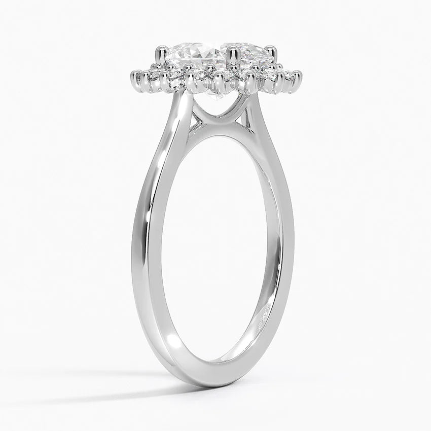 2,30 Karat Oval Halo Tasarım Tektaş Laboratuvar Pırlanta Yüzük 18K - Vespera - Bold Diamonds