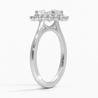 2,30 Karat Oval Halo Tasarım Tektaş Laboratuvar Pırlanta Yüzük 18K - Vespera - Bold Diamonds