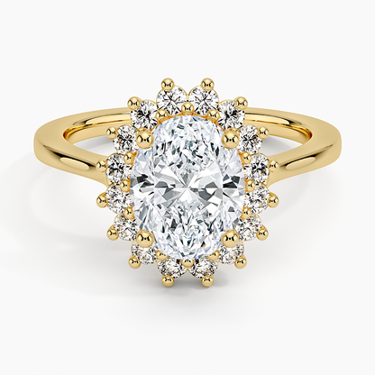2,30 Karat Oval Halo Tasarım Tektaş Laboratuvar Pırlanta Yüzük 18K - Vespera - Bold Diamonds