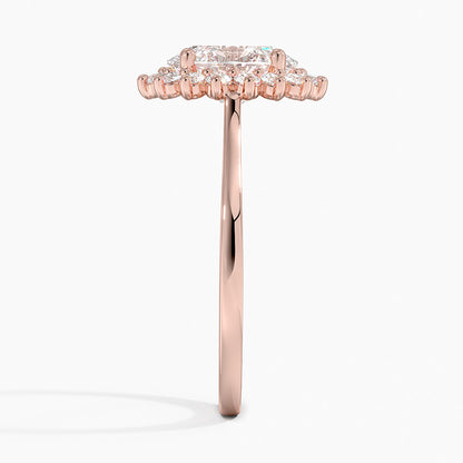 2,30 Karat Oval Halo Tasarım Tektaş Laboratuvar Pırlanta Yüzük 18K - Vespera - Bold Diamonds