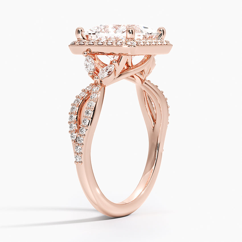 2.30 Karat Prenses Halo Tasarım Tektaş Laboratuvar Pırlanta Yüzük 18K -Coronae - Bold Diamonds