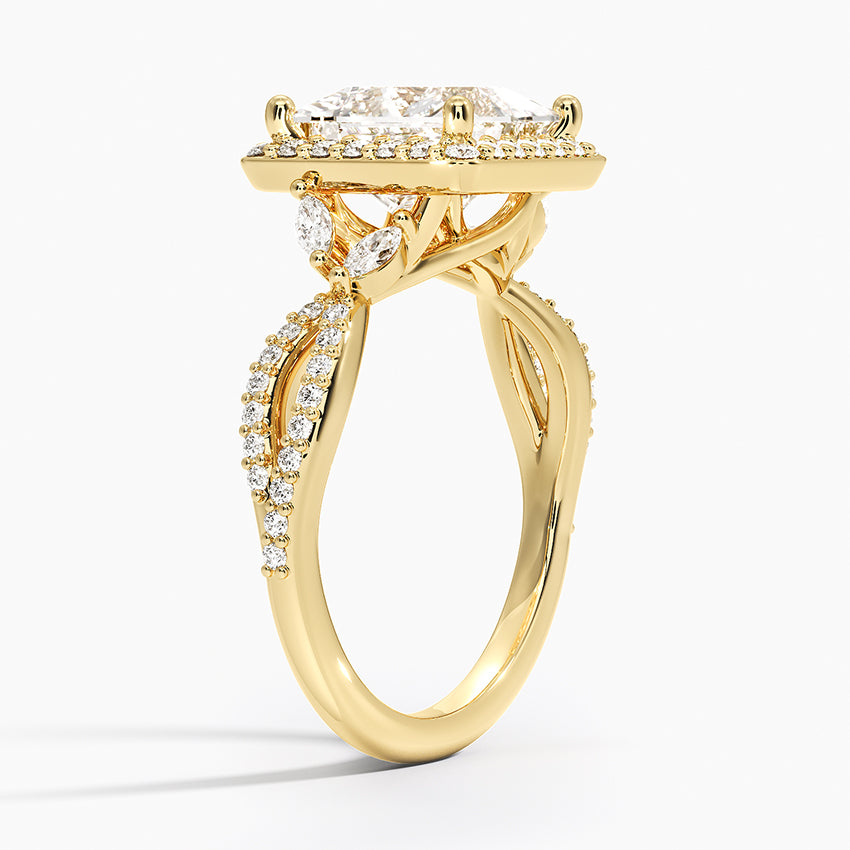 2.30 Karat Prenses Halo Tasarım Tektaş Laboratuvar Pırlanta Yüzük 18K -Coronae - Bold Diamonds