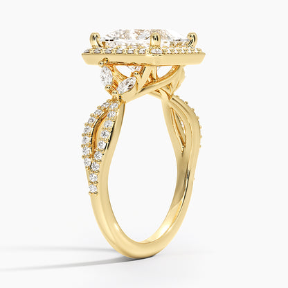 2.30 Karat Prenses Halo Tasarım Tektaş Laboratuvar Pırlanta Yüzük 18K -Coronae - Bold Diamonds