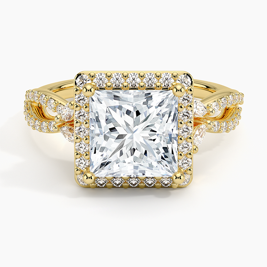 2.30 Karat Prenses Halo Tasarım Tektaş Laboratuvar Pırlanta Yüzük 18K -Coronae - Bold Diamonds